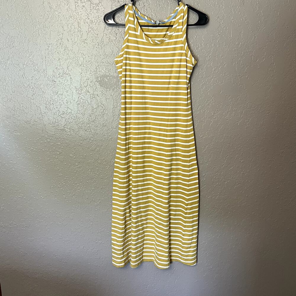 Joules tank midi dress US Size 2 yellow stripe